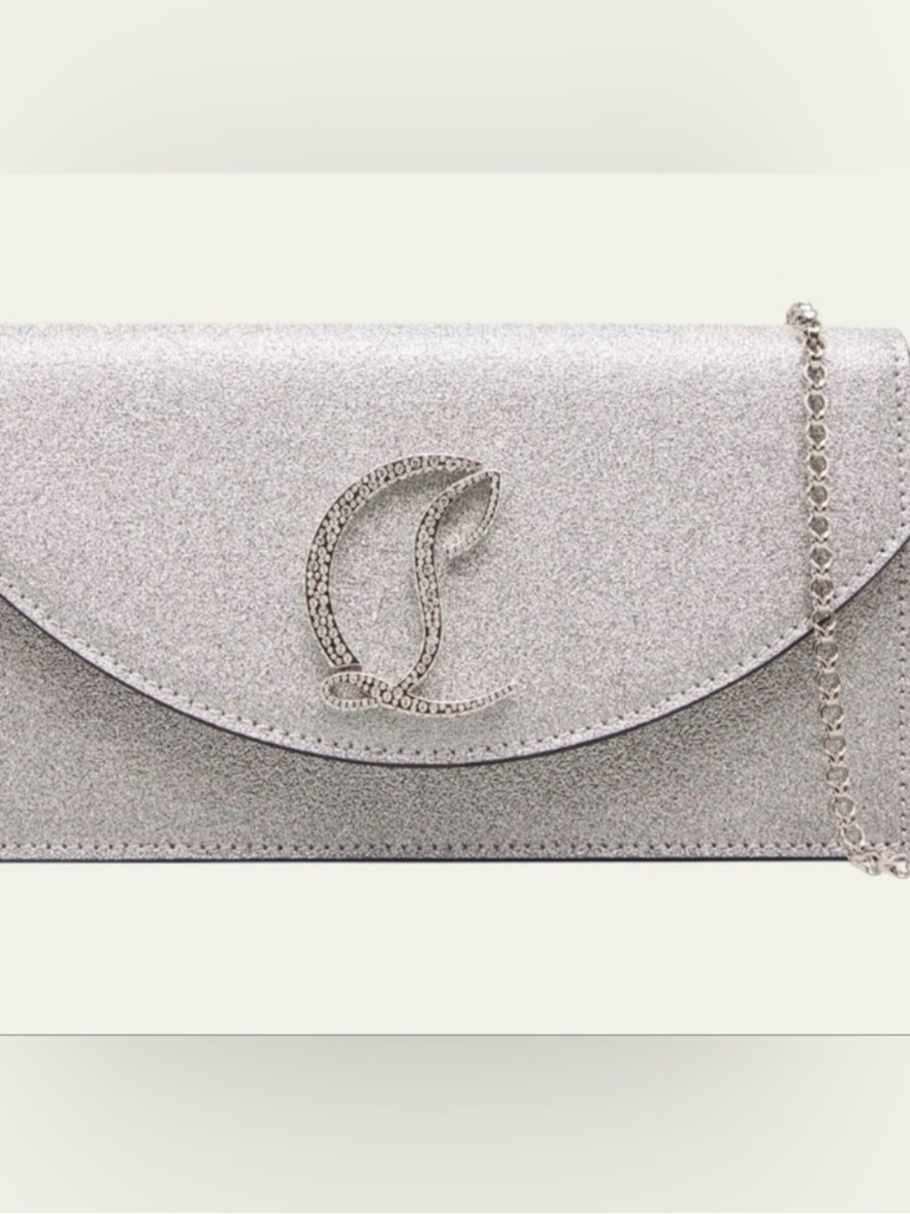 EUC Christian Louboutin Silver small Bag with Red Strap Retail $1750 - Picture 11 of 11